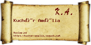 Kuchár Amélia névjegykártya